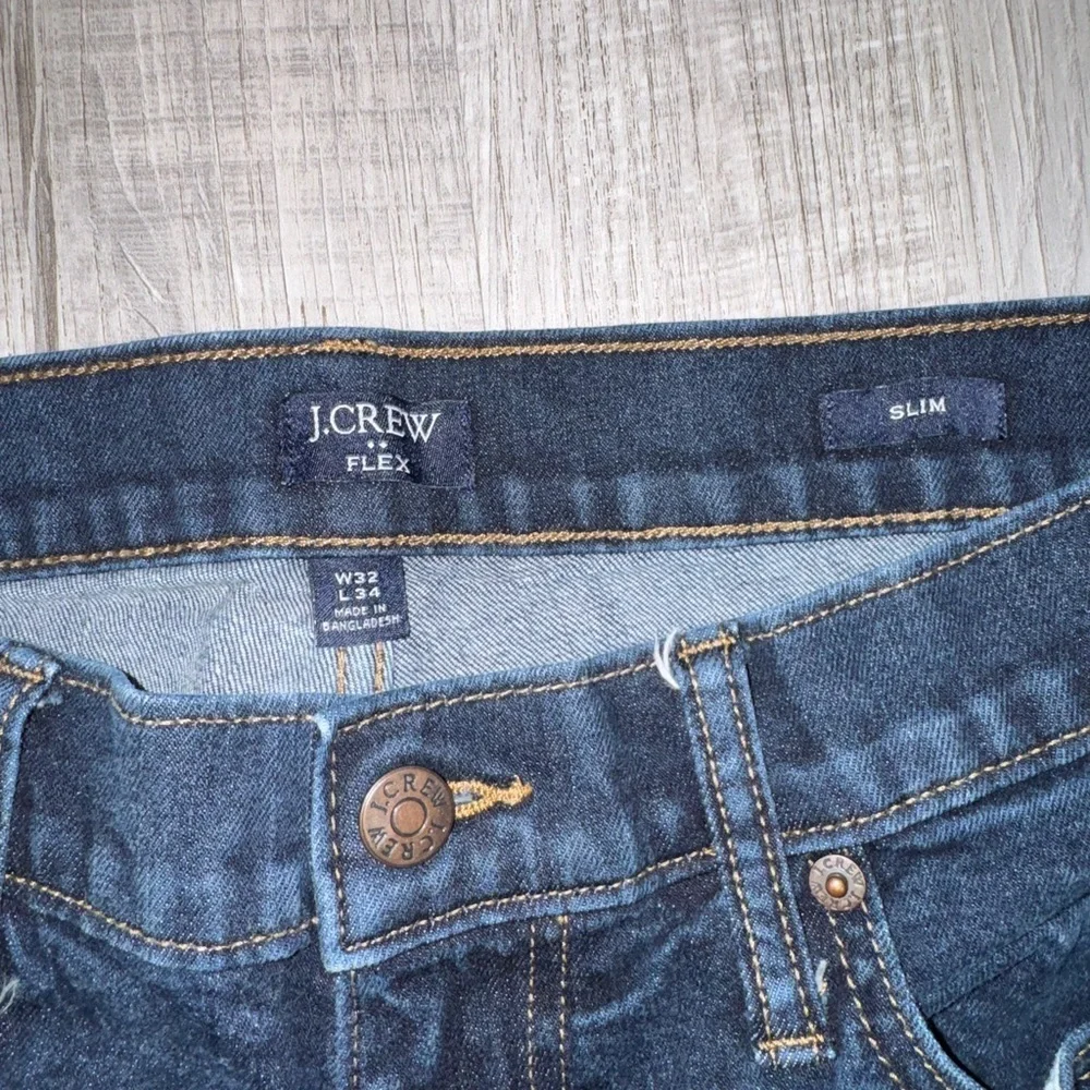 J.CREW Men's Blue Jeans Flex  Slim Stretch W32 L34 Dark  Wash Style AY516
